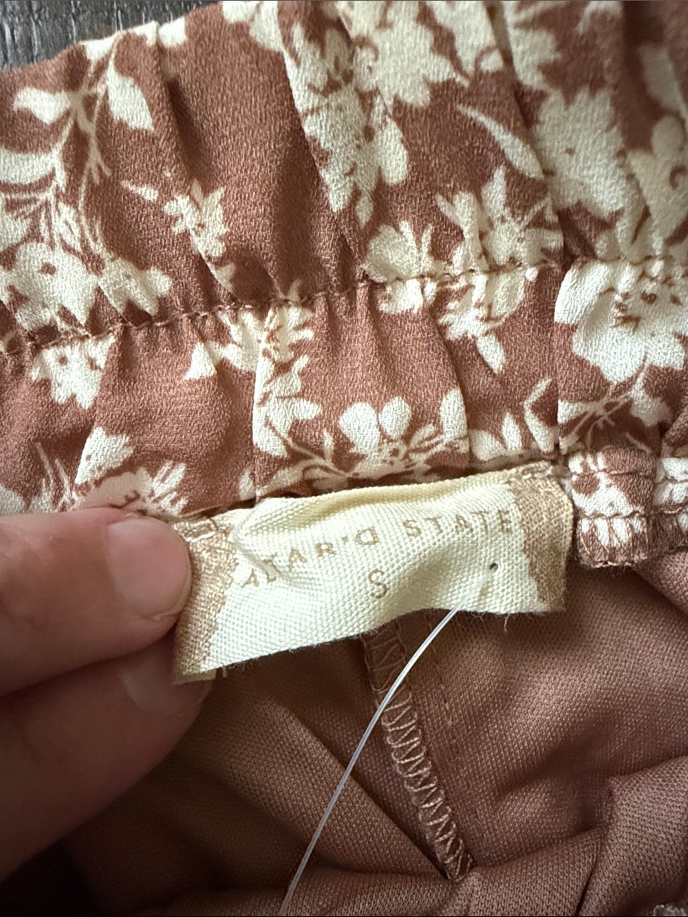 Altar'd State Brown and Cream Floral Tiered Maxi Skirt - Picture 4 of 5